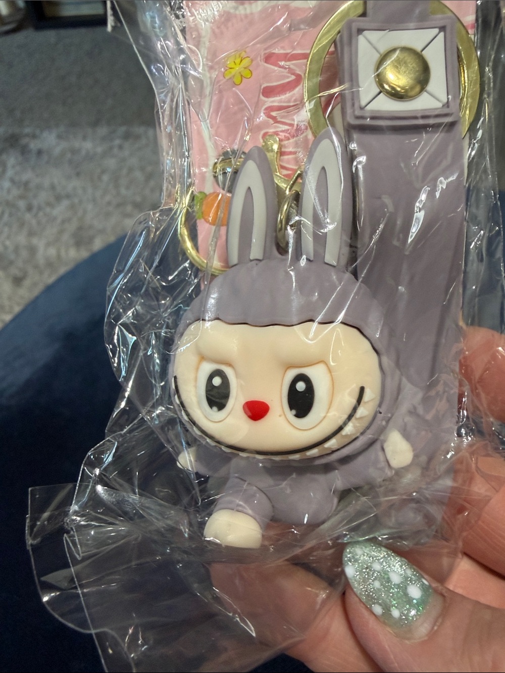 Labubu Keychain. Purple. New in package. Cute! Poses may vary!